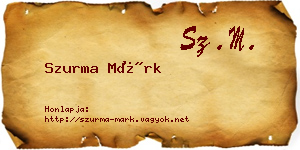 Szurma Márk névjegykártya