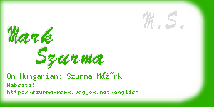 mark szurma business card